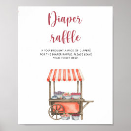 Watercolor Berry - diaper raffle Poster