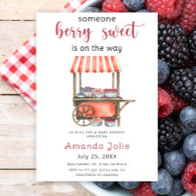 Watercolor Berry Söta Bär Bebis Bebis Shower