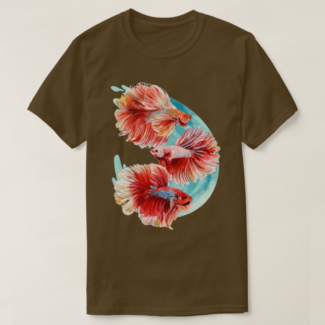Watercolor bettas t shirt (Design framsida)