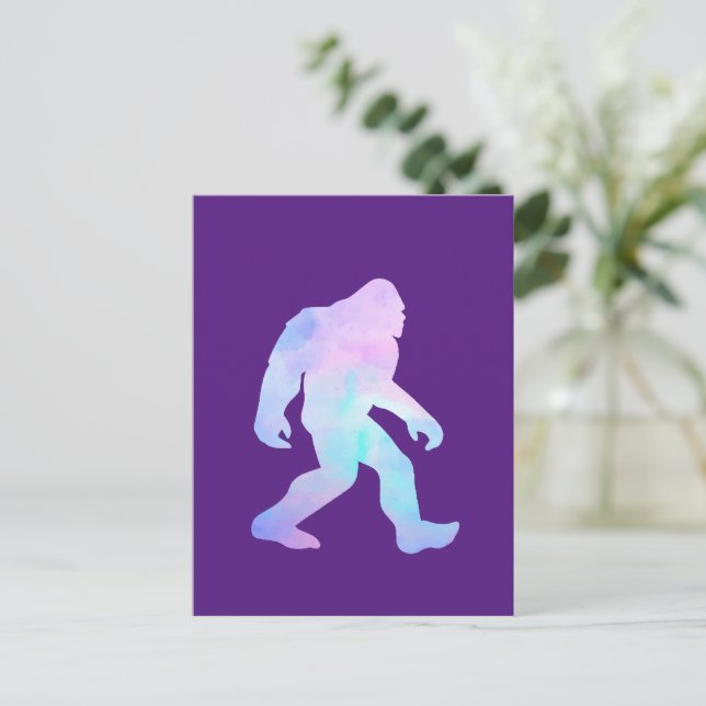Watercolor Bigfoot       Inbjudan Vykort (Stående Fram)