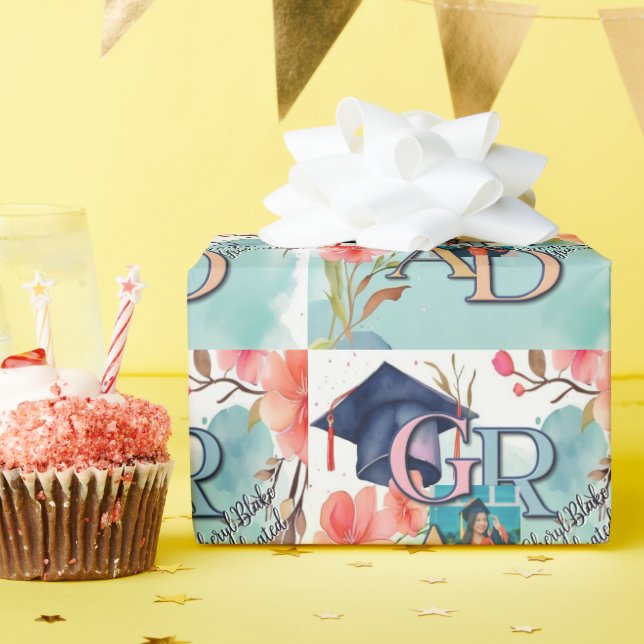 Watercolor Bild Studenten Presentpapper (Födelsedagsfest)