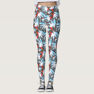 Watercolor Bird Ansikte - Vibrant, färglös Abstrak Leggings