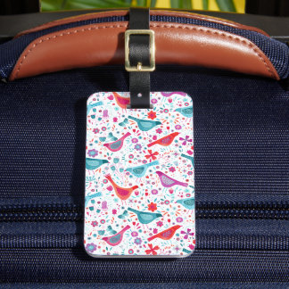 Watercolor Bird Blommigt Boho Bagagebricka