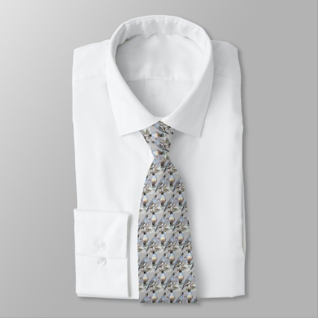 Watercolor Bird California Quail Mönster Tie Slips (Bunden)