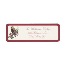 Watercolor Bird på Gren Returadress Etikett