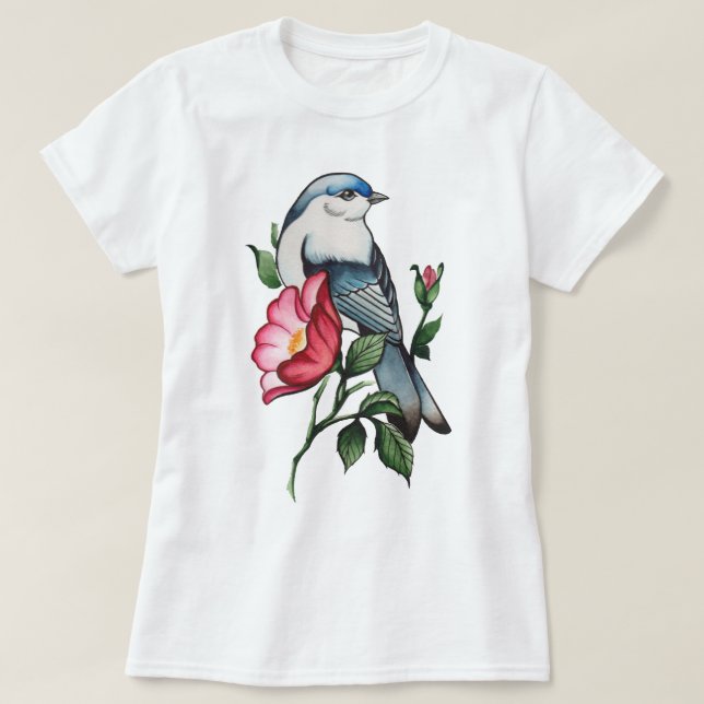 Watercolor Bird T Shirt (Design framsida)
