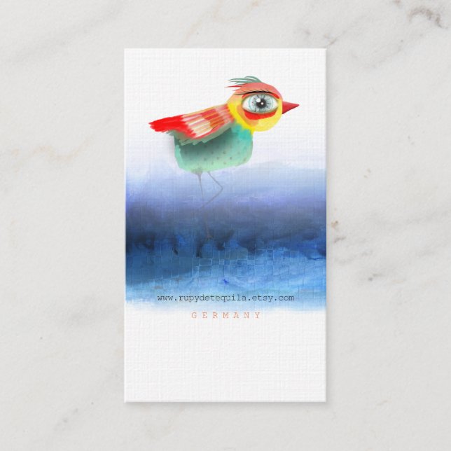 Watercolor Bird Visitkort (Framsida)