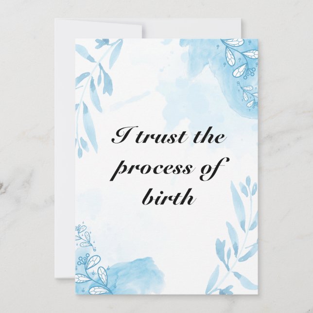Watercolor Birth Affirmation Floral Art Julkort (Framsida)