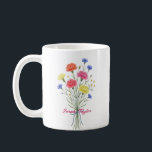 Watercolor Birth Flower Carnation Personalized Mug Kaffemugg<br><div class="desc">Celebrate a special connection with our Watercolor Birth Flower Personalized Mug. Featuring a floral illustration that represents the unique beauty of their birth month, this mug blends artistic flair with everyday functionality. The soft, ethereal watercolor textures pop against the crisp ceramic, creating a piece that feels more like a work...</div>