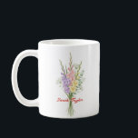 Watercolor Birth Flower Larkspur Custom Kaffemugg<br><div class="desc">Celebrate a special connection with our Watercolor Birth Flower Personalized Mug. Featuring a floral illustration that represents the unique beauty of their birth month, this mug blends artistic flair with everyday functionality. The soft, ethereal watercolor textures pop against the crisp ceramic, creating a piece that feels more like a work...</div>
