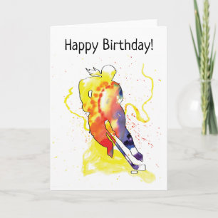 Watercolor Birthday, damejsare Kort