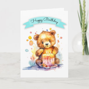Watercolor Birthday Kort