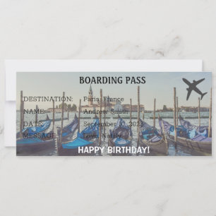 Watercolor Birthday överraskning Venedig-kort