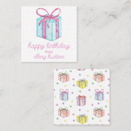 Watercolor Birthday Presenter Gift-hölje Anteckningskort