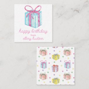 Watercolor Birthday Presenter Gift-hölje Anteckningskort