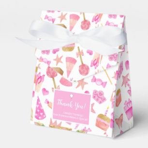 Watercolor Birthday Rosa Mönster Tack Presentaskar