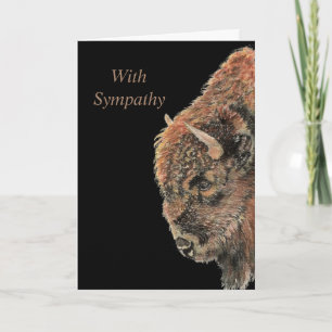 Watercolor Bison Buffalo Wildlife Animal Nature Kort