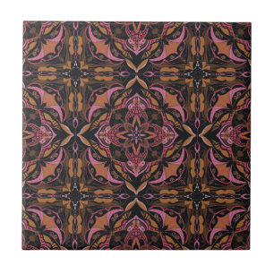 Watercolor Black Azulejo Spansk Tile Kakelplatta