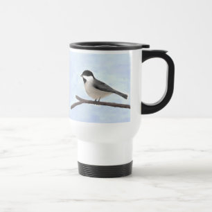 Watercolor Black caps Chickadee Mugg