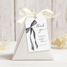 Watercolor Black Coquette Bow Bridal Shower Presentetikett