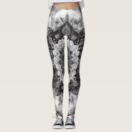 Watercolor black ink wash leggings
