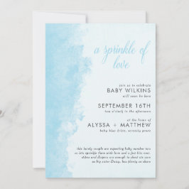 Watercolor Bläck Tvättar Struktur Boy Baby Sprinkl Inbjudningar