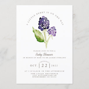 Watercolor Blackberry Duo Berry Baby Shower Inbjudningar