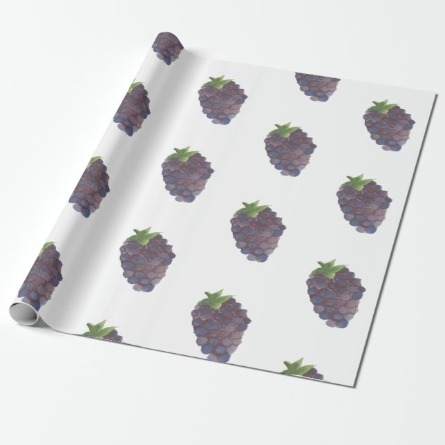 Watercolor Blackberry Wrapping Papper för gåvor Presentpapper (Utrullad)