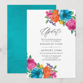 Watercolor Blommig Fiesta Bröllopsuppdatering Inbjudningar
