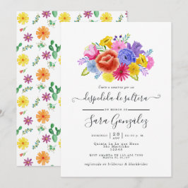 Watercolor Blommig Spansk Fiesta Bröllopsdusch Inbjudningar