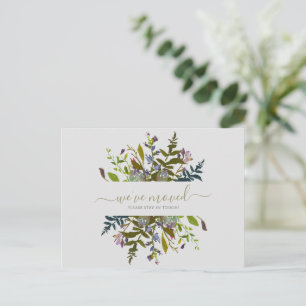 Watercolor Blommig Vi Har Bytt Nytt Hem Skript  Vykort