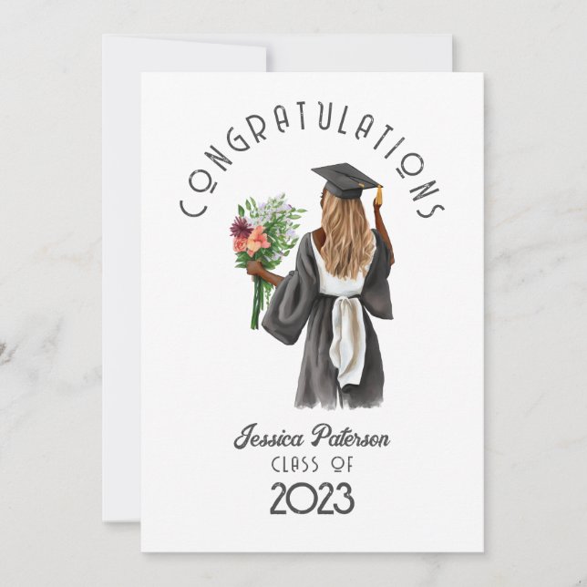 Watercolor Blommigt African Girl Grattiss (Framsida)