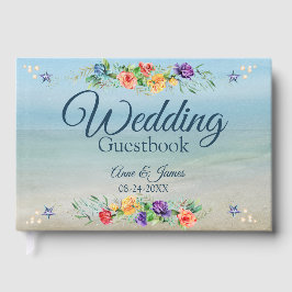Watercolor Blommigt Beach Wedding Gästböcker