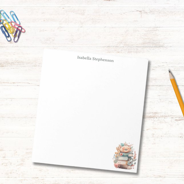 Watercolor Blommigt Bokar Personlig Bok Älskare Anteckningsblock (Skapare uppladdad)