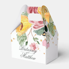 Watercolor Blommigt Bröllop Tack Presentaskar