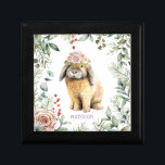 Watercolor Blommigt Bunny Rabbit Personlig Namn Minnesask<br><div class="desc">Den här söta designen har en vattenfärgsmålning av en kanin med en krona av blommor med personligen namn nedanför. Anpassa genom att redigera texten i textrutan. Perfekt för Påsk,  Mors dag,  födelsedag och jul för kvinnor,  flickor,  mamma,  mormor,  bästa vänner och systrar.</div>