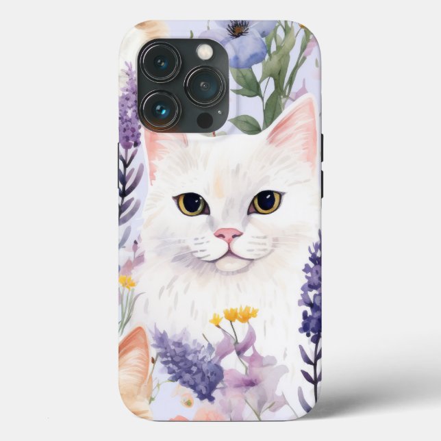 Watercolor Blommigt Cats Digital  (Baksida )