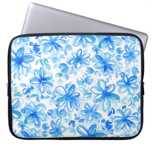 Watercolor Blommigt Chintz Cute Mönster Laptop Fodral