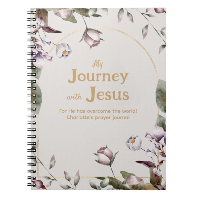 Watercolor blommigt Christian prayer journal Anteckningsbok (Framsidan)