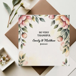 Watercolor Blommigt Designer - tack för ditt kort