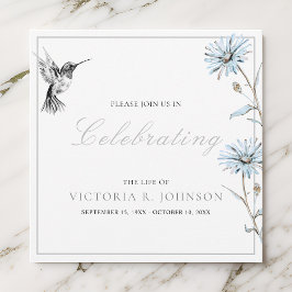 Watercolor Blommigt Hummingbird Firande of Life Inbjudningar
