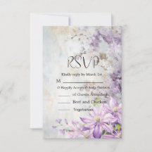 Watercolor Blommigt Lavender Bröllop