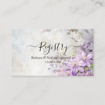 Watercolor Blommigt Lavender Bröllop Registry