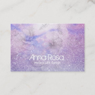 *~* Watercolor Blommigt Lavender Magenta Glitter Visitkort