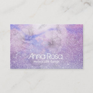 *~* Watercolor Blommigt Lavender Magenta Visitkort