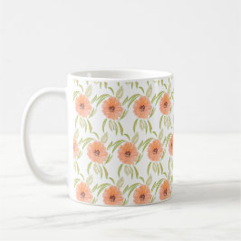 Watercolor Blommigt Meadow Blooms Wildblomma Kaffemugg