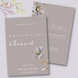 Watercolor Blommigt Mors dag Brunch Inbjudningar
