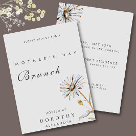 Watercolor Blommigt Mors dag Brunch Inbjudningar