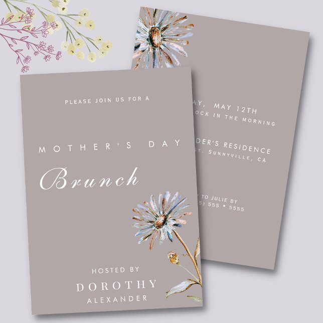 Watercolor Blommigt Mors dag Brunch Inbjudningar (Skapare uppladdad)