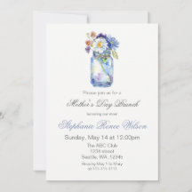 Watercolor Blommigt Mors dag Brunch Tea Party